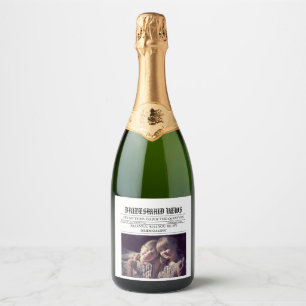 Étiquettes Pour Bouteilles De Vin Mousseux Bridesmais, journal de proposition+Bridesmaid