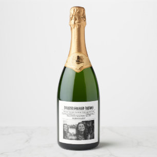 Étiquettes Pour Bouteilles De Vin Mousseux Bridesmais, journal de proposition+Bridesmaid