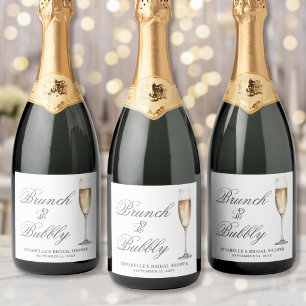 Étiquettes Pour Bouteilles De Vin Mousseux Brunch Et Bubbly Enterrement de Vie de Jeune Fille