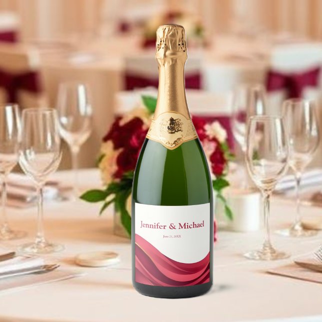 Étiquettes Pour Bouteilles De Vin Mousseux Burgundy (Burgundy Sparkling Wine Label)