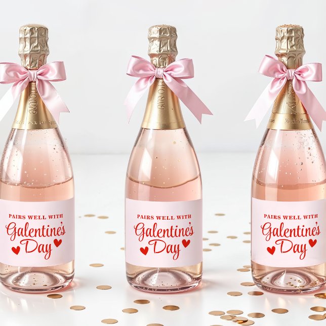 Étiquettes Pour Bouteilles De Vin Mousseux Cadeau de faveur de fête de Galentine personnalisé (Créateur téléchargé)