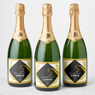 Étiquettes Pour Bouteilles De Vin Mousseux Cadeau de la fête d'études collégiales