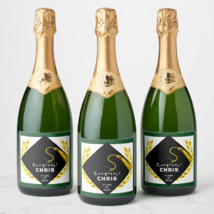 Étiquettes Pour Bouteilles De Vin Mousseux Cadeau de la fête d'études collégiales