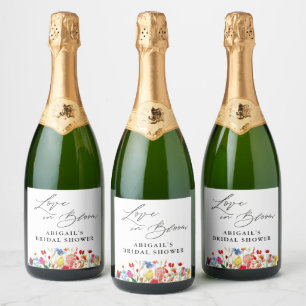 Étiquettes Pour Bouteilles De Vin Mousseux Cadeau de mariage Fleur de mariage sauvage