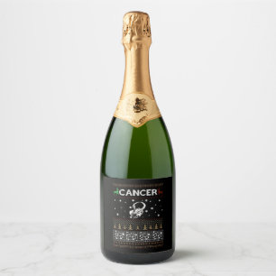 Étiquettes Pour Bouteilles De Vin Mousseux Cancer Noël Douleur moche