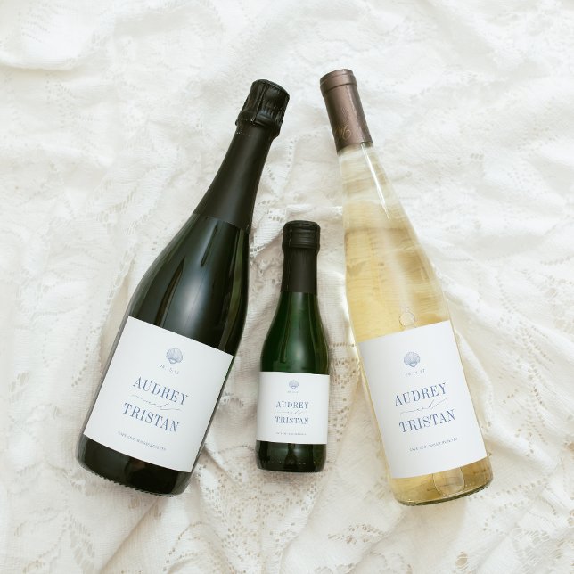 Étiquettes Pour Bouteilles De Vin Mousseux CAPE COD Mariage côtier (Créateur téléchargé)