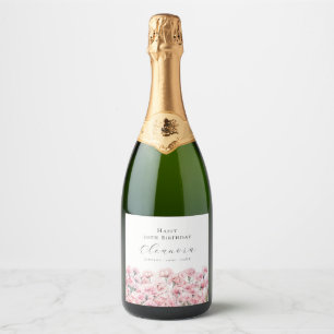 Étiquettes Pour Bouteilles De Vin Mousseux Carnation Fleur de Naissance de Janvier Anniversai