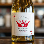 Étiquettes Pour Bouteilles De Vin Mousseux Carte de Poker King & Queen of Hearts Casino<br><div class="desc">Roi et reine des coeurs jouant carte mariage bouteille de vin étiquettes. Personnalisez-le avec les détails de votre événement. Idéal pour un poker ou une fête thématique à Las Vegas.</div>