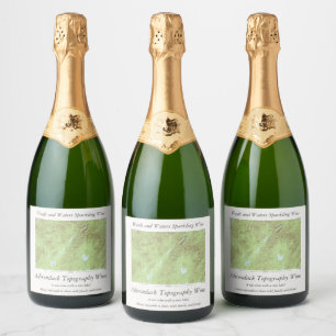 Étiquettes Pour Bouteilles De Vin Mousseux Carte topographique du Mont Marcy - Adirondack Par