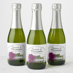 Étiquettes Pour Bouteilles De Vin Mousseux Cassis Purple Rose Classé Mariage Merci Mini