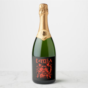 Étiquettes Pour Bouteilles De Vin Mousseux CATCULA Drôle CAT Vampire Dracula Halloween