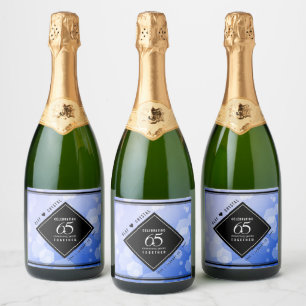 Étiquettes Pour Bouteilles De Vin Mousseux Célébration élégante du 65e anniversaire de mariag