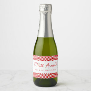 Étiquettes Pour Bouteilles De Vin Mousseux C'est Amore ! Mariage à thème rouge personnalisé i