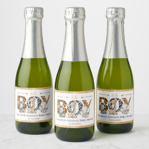 Étiquettes Pour Bouteilles De Vin Mousseux C'est un Baby shower de Safari Garçon