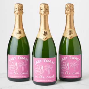 Étiquettes Pour Bouteilles De Vin Mousseux Champagne Rose Toast Dernière Mademoiselle