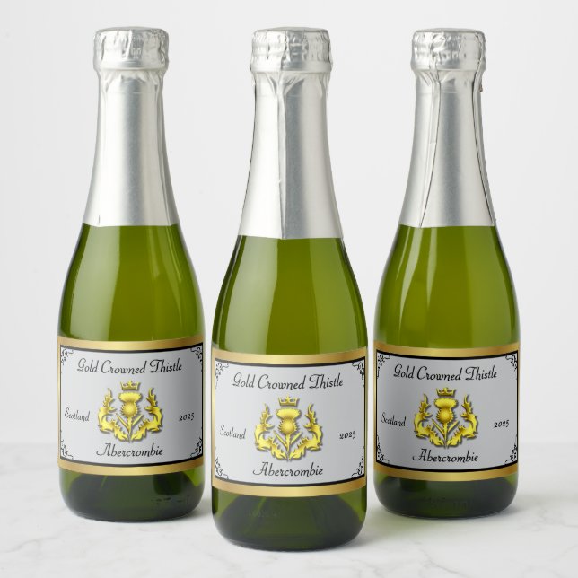 Étiquettes Pour Bouteilles De Vin Mousseux Chardon Abercrombie Gold Crowned (Bouteilles)