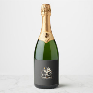 Étiquettes Pour Bouteilles De Vin Mousseux Chat Fantôme Magie Halloween