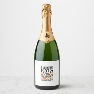 Étiquettes Pour Bouteilles De Vin Mousseux Chats Anciens Drôles Adorés Comme Dieux Chemise Vi
