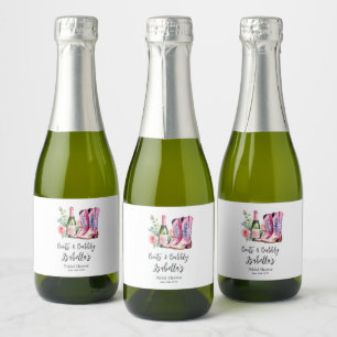 Étiquettes Pour Bouteilles De Vin Mousseux Chaussures et Bulles Rose Enterrement de Vie de Je