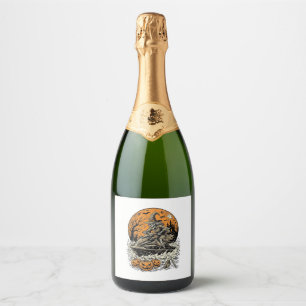 Étiquettes Pour Bouteilles De Vin Mousseux Chemise de jet ski Halloween sorcière squelette vi