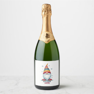 Étiquettes Pour Bouteilles De Vin Mousseux Chemise de licorne Gnome famille appariement group