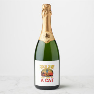 Étiquettes Pour Bouteilles De Vin Mousseux Chemise drôle de bonbons pour amateur de chats Hal
