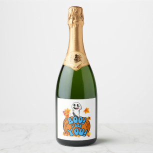 Étiquettes Pour Bouteilles De Vin Mousseux Chérie Halloween fantôme Boo ! Je Te Vois ! Autoco