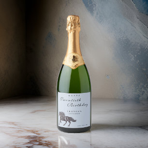 Étiquettes Pour Bouteilles De Vin Mousseux Cheval Mystique Aquarelle TOUTE Fête d'anniversair