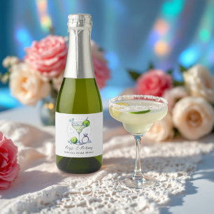 Étiquettes Pour Bouteilles De Vin Mousseux Chic Glam Margaritas et Fête des mariées de mariag