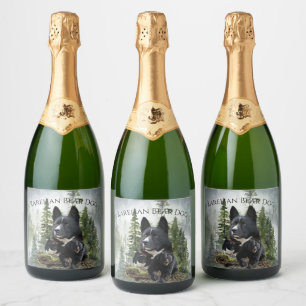 Étiquettes Pour Bouteilles De Vin Mousseux Chien d'Ours de Carélie