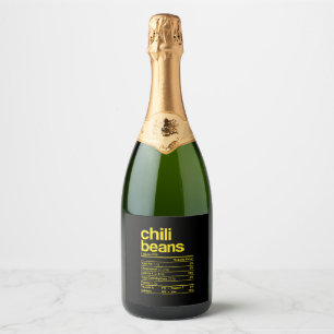 Étiquettes Pour Bouteilles De Vin Mousseux Chili Beans Nutrition Facts Drôle Thanksgiving Chr