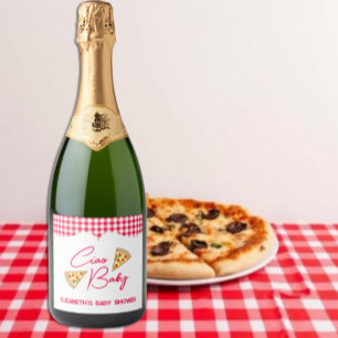 Étiquettes Pour Bouteilles De Vin Mousseux Ciao Baby Fête de Naissance Italienne