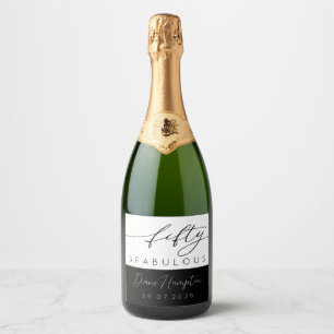 Étiquettes Pour Bouteilles De Vin Mousseux Cinquante ans élégants et cinquantième anniversair