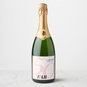 Étiquettes Pour Bouteilles De Vin Mousseux Cinquante ans et Fabuleux Invitation d'anniversair