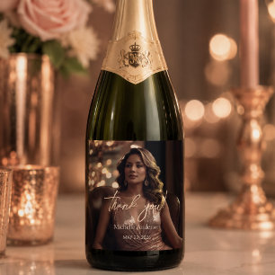 Étiquettes Pour Bouteilles De Vin Mousseux Cinquante ans et Fabuleux Rose Gold Glam