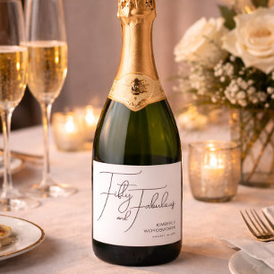 Étiquettes Pour Bouteilles De Vin Mousseux Cinquante Moderne et Fabuleux 50e Anniversaire