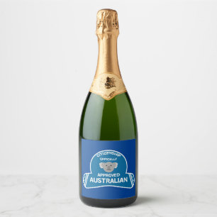 Étiquettes Pour Bouteilles De Vin Mousseux Citoyenneté australienne   Citoyen Aussie Deux-Ton