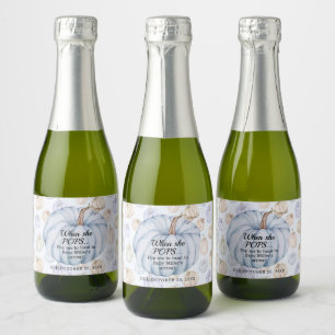 Étiquettes Pour Bouteilles De Vin Mousseux Citrouille Bleu Automne C'est un Baby shower garço