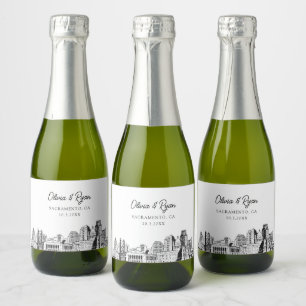 Étiquettes Pour Bouteilles De Vin Mousseux Classe Sacramento Mariage Faveur Personnalisé Mini