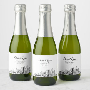 Étiquettes Pour Bouteilles De Vin Mousseux Classy Detroit Mariage Favoriser Personnalisé Mini