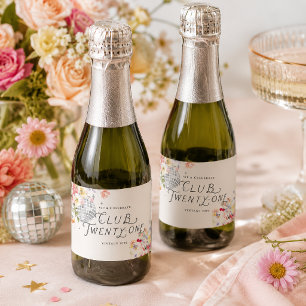 Étiquettes Pour Bouteilles De Vin Mousseux Club Twenty-One Garden Disco