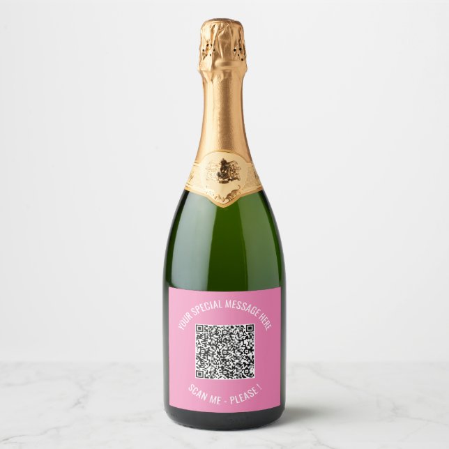 Étiquettes Pour Bouteilles De Vin Mousseux Code QR Votre Message Spécial Cadeau Surprise (Devant)