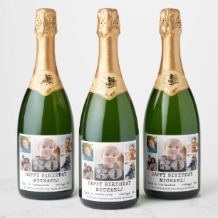 Étiquettes Pour Bouteilles De Vin Mousseux Collage photo moderne "Cet enfant" pour tout anniv