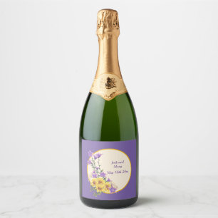 Étiquettes Pour Bouteilles De Vin Mousseux Collection de jardin de printemps Crème