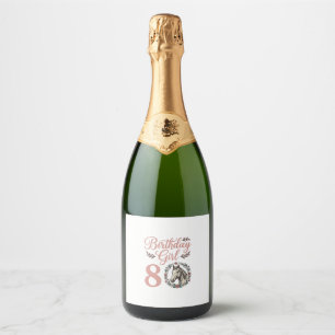 Étiquettes Pour Bouteilles De Vin Mousseux Conception de chemise vintage florale cheval 8 fil