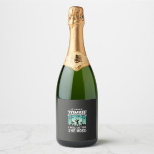 Étiquettes Pour Bouteilles De Vin Mousseux Conception de Halloween Zombie Je Vous Mangerai_1