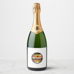 Étiquettes Pour Bouteilles De Vin Mousseux Conception de vecteur de Halloween de coucher de s