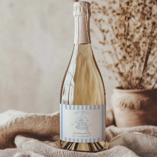 Étiquettes Pour Bouteilles De Vin Mousseux Coquillages Et Cloches Mariages Bachelorette