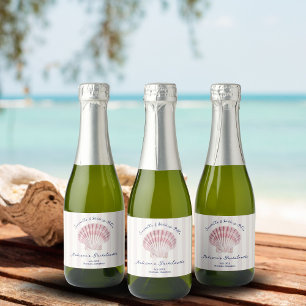 Étiquettes Pour Bouteilles De Vin Mousseux Coquillages et cloches Mariages Bachelorette Marin