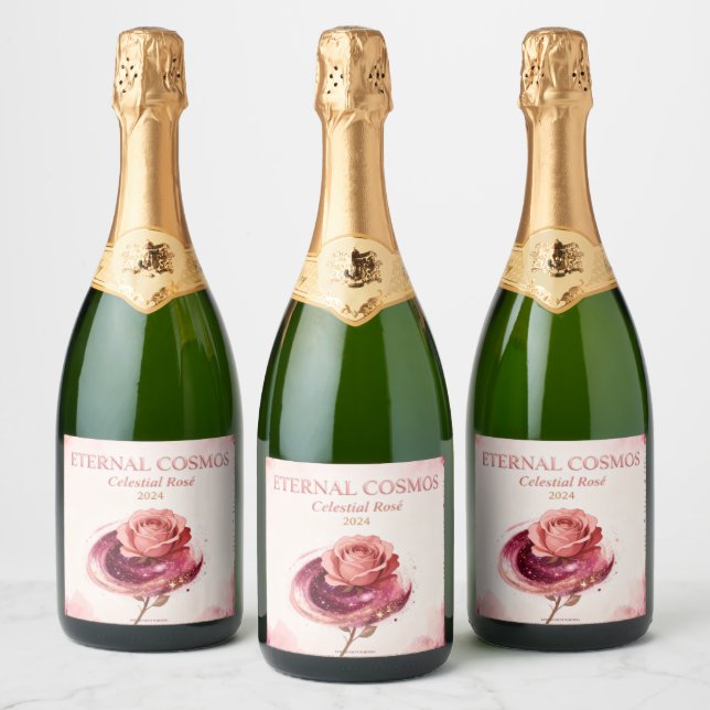 Étiquettes Pour Bouteilles De Vin Mousseux Cosmos Éternel  (Bouteilles)